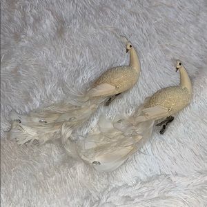 Two Swan Christmas Clip Tree Ornaments